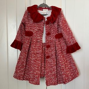 Blueberi Gold size 3 toddler girl dress and matching coat
